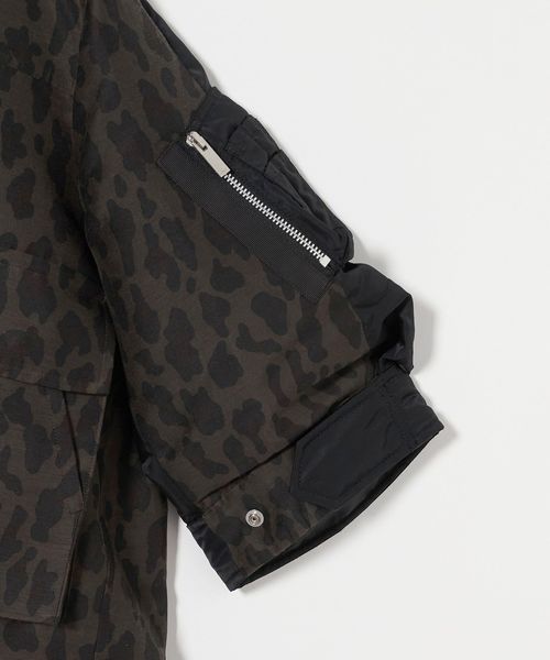 送料関税込♢sacai レオパード ナイロンツイル ジャケット sacai□サカイ ヒョウ柄×ナイロンツイルジャケット レオパード