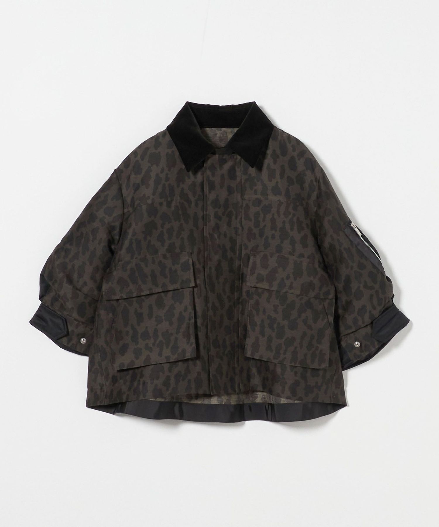 【sacai】レオパードナイロンツイルジャケット【関税送料込】 送料関税込♢sacai レオパード ナイロンツイル ジャケット