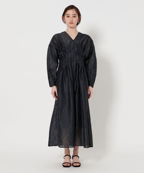 【win】UNITED ARROWS リボン カットジャカード ワンピース 今季⭐︎未使用 ユナイテッドアローズ リボンカットジャカード
