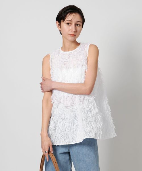 新品　UNITED ARROWS ヘアリー カットジャガード チュニック ヘアリー カットジャガード チュニック