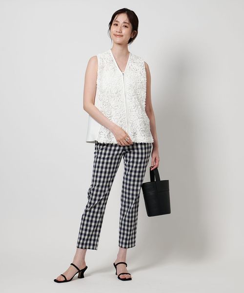 UNITED ARROWS/フラワー チュール ニットベスト/ベスト