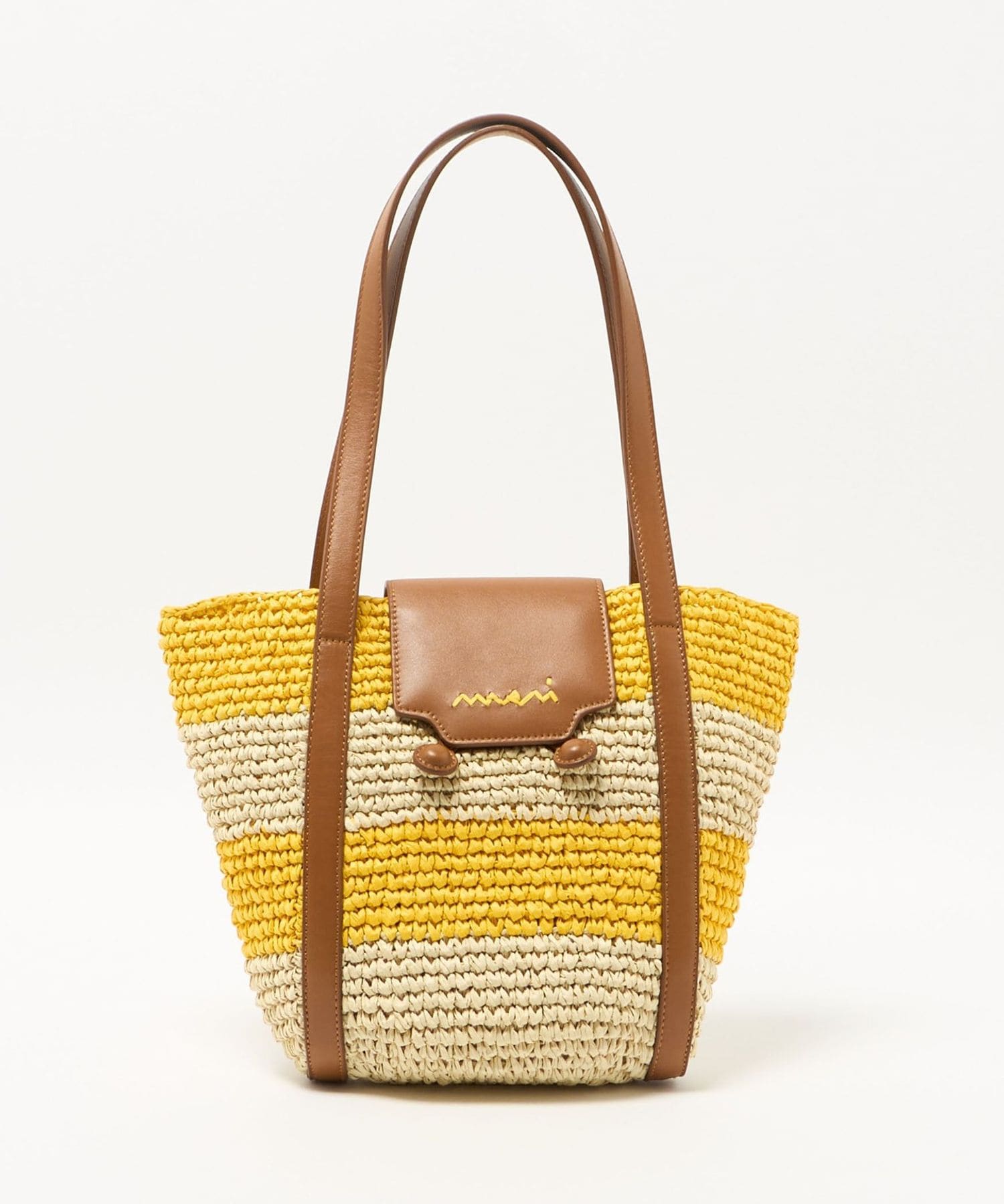 【美品】【マルニ】MARNI カナパ トートバッグ ボーダー ショッピングバッグ MARNI マルニ バッグ ストローバッグ カナパ スモール マルニ