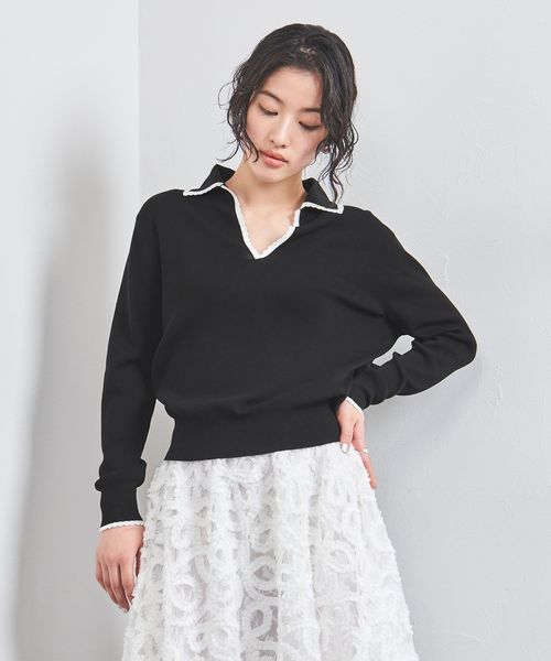 UNITED ARROWS ニット セーター スカラップレース セーラー