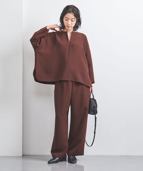 UNITED ARROWS/COMFY スリットノーカラー プルオーバー ―吸水速乾 UVカット ウォッシャブル―/シャツ / ブラウス