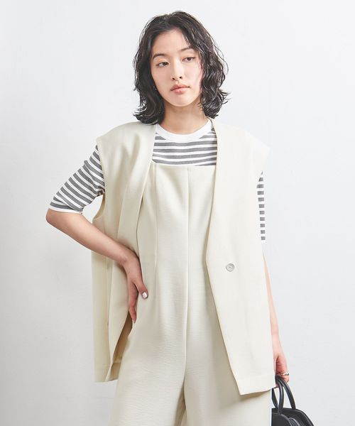 UNITED ARROWS/COMFY Vノーカラー ベスト ―吸水速乾 UVカット ウォッシャブル―/ベスト