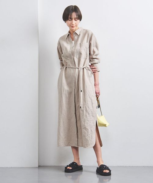 美品 ユナイテッドアローズ リネンシャツワンピース リネン100% 36 S 美品 ユナイテッドアローズ リネンシャツワンピース リネン100