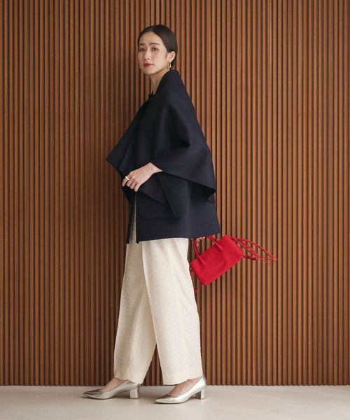 新品 UNITED ARROWS バイカラーリバーケープ ネイビー ブラック バイカラー リバー ケープ