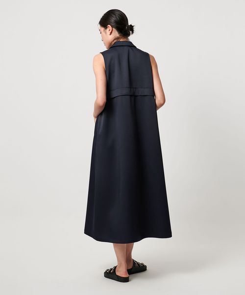 【美品♡】UNITED ARROWS ノースリーブ ワンピース フリー ブルー TO UNITED ARROWS＞シャツカラー ノースリーブ ワンピース
