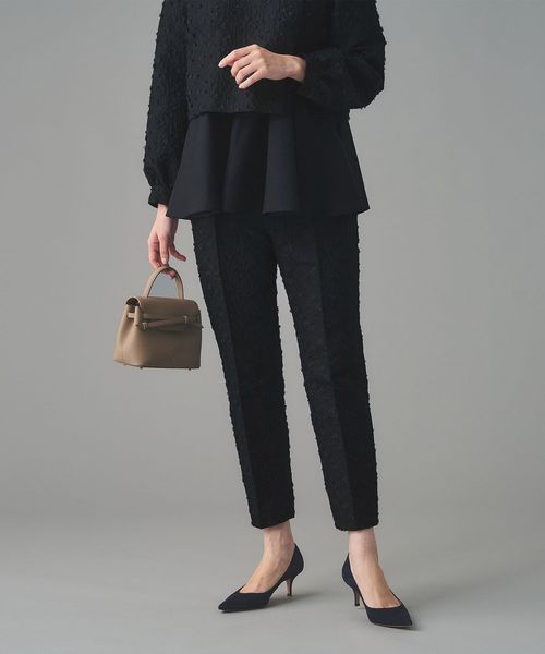 UNITED ARROWS/フラワー カットジャガード テーパードパンツ/スラックス