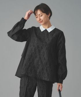 UNITED ARROWS/GISHA 2トーン ジャガード ブラウス/シャツ / ブラウス