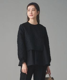 UNITED ARROWS/フラワー カットジャガード コンビブラウス/シャツ / ブラウス