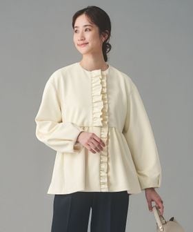 UNITED ARROWS/SPONGY フリル ペプラム ジャケット/ノーカラージャケット