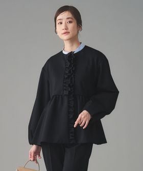 UNITED ARROWS/SPONGY フリル ペプラム ジャケット/ノーカラージャケット