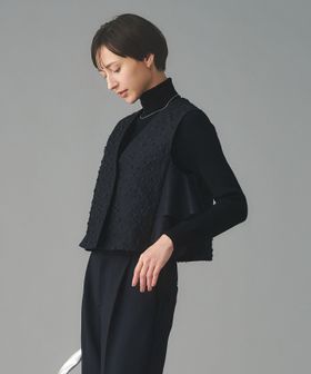 UNITED ARROWS/フラワー カットジャガード コンビ ベスト/ベスト