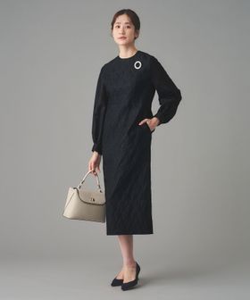 UNITED ARROWS/GISHA 2トーン ジャガード ワンピース/ワンピース