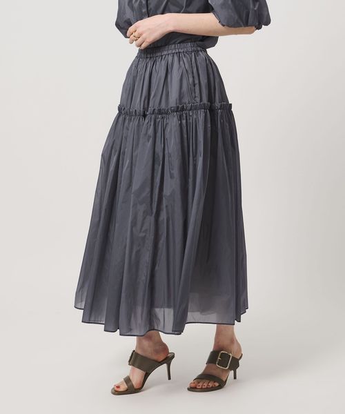 UNITED ARROWS/シアー タフタ ギャザースカート ‐はっ水 ウォッシャブル‐/ミモレ / ロング