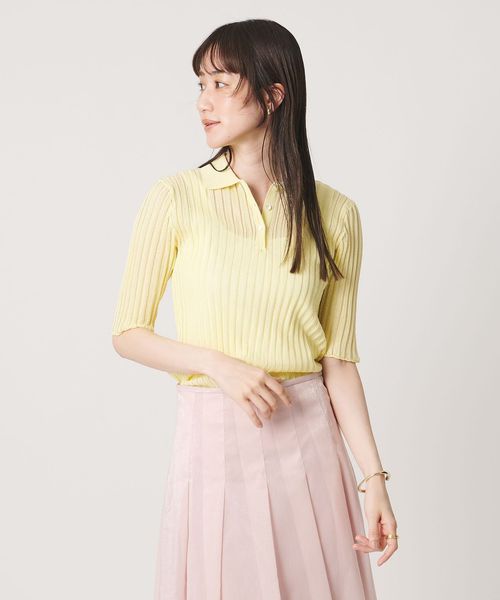UNITED ARROWS/シアー リブ ポロニット ‐ウォッシャブル‐/ニット / セーター