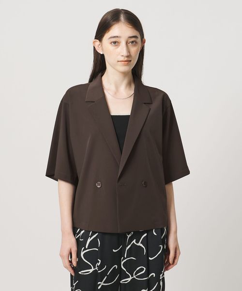 UNITED ARROWS/ツイル ハーフスリーブ シャツ ジャケット ‐ストレッチ 防シワ 接触冷感‐/シャツ / ブラウス