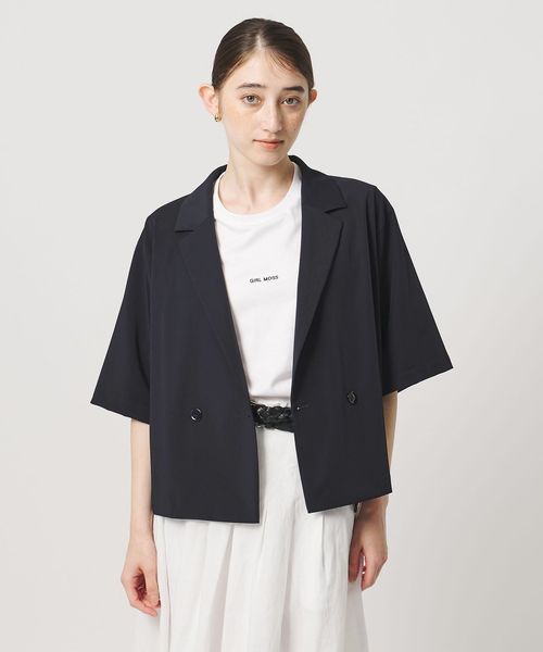 UNITED ARROWS/ツイル ハーフスリーブ シャツ ジャケット ‐ストレッチ 防シワ 接触冷感‐/シャツ / ブラウス