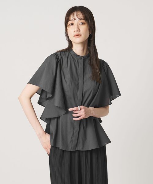 UNITED ARROWS/オーガンジー ペプラム フレア ブラウス ‐ウォッシャブル‐/シャツ / ブラウス