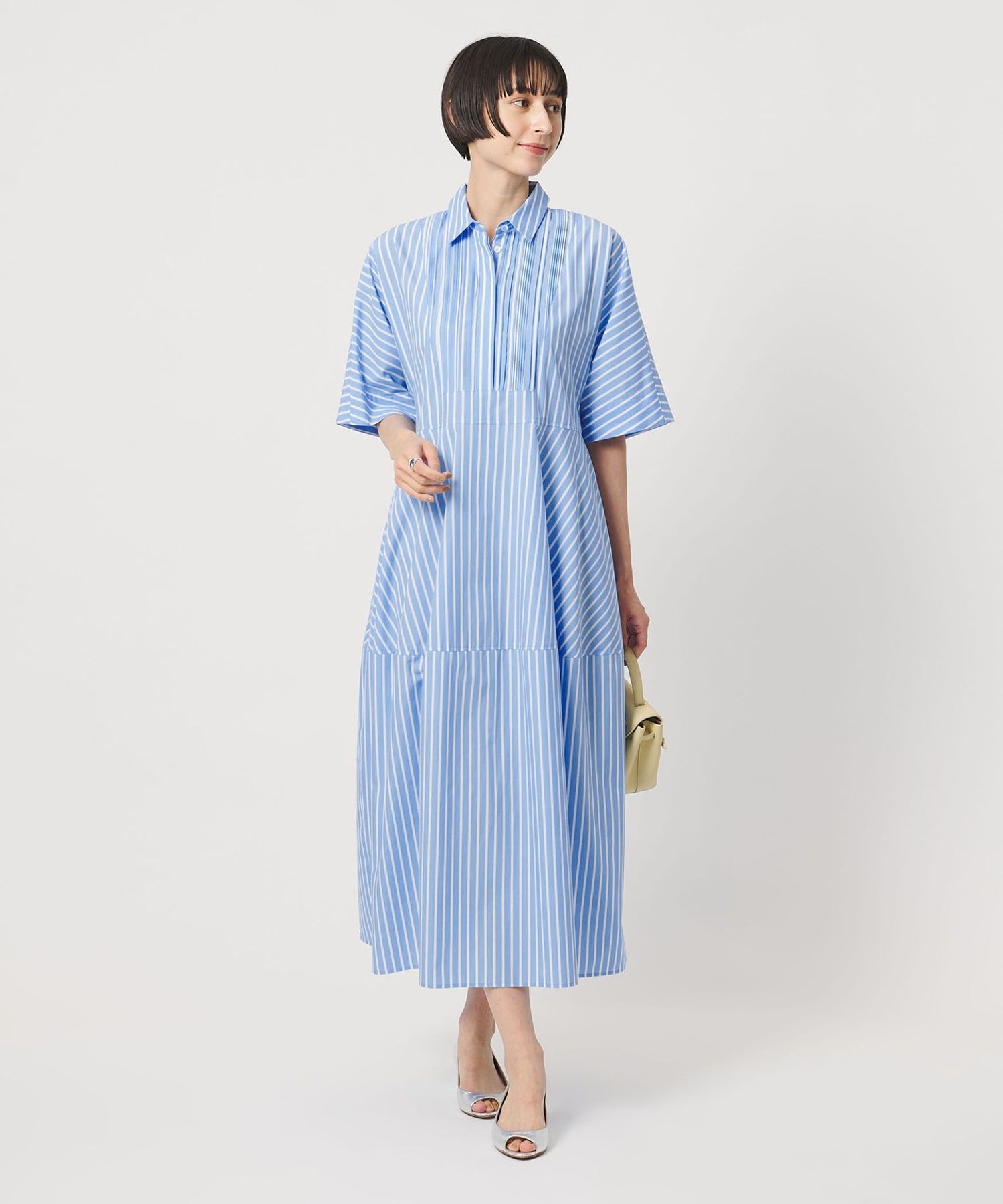 美品 ユナイテッドアローズ TOKYO 2,7万 ロングシャツ シャツワンピース タック シャツ ワンピース