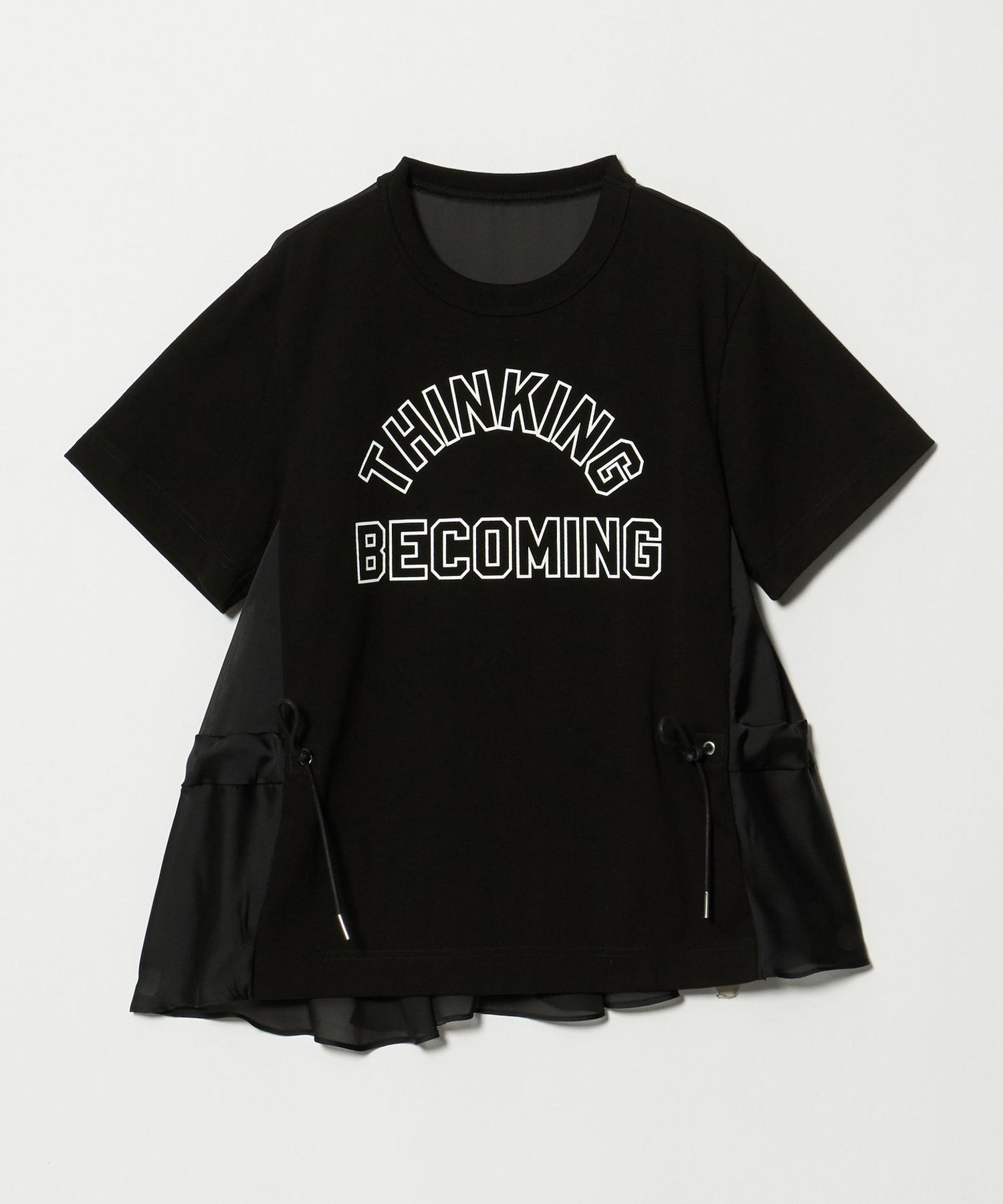 sacai＞プリント ドッキング ドロスト Tシャツ