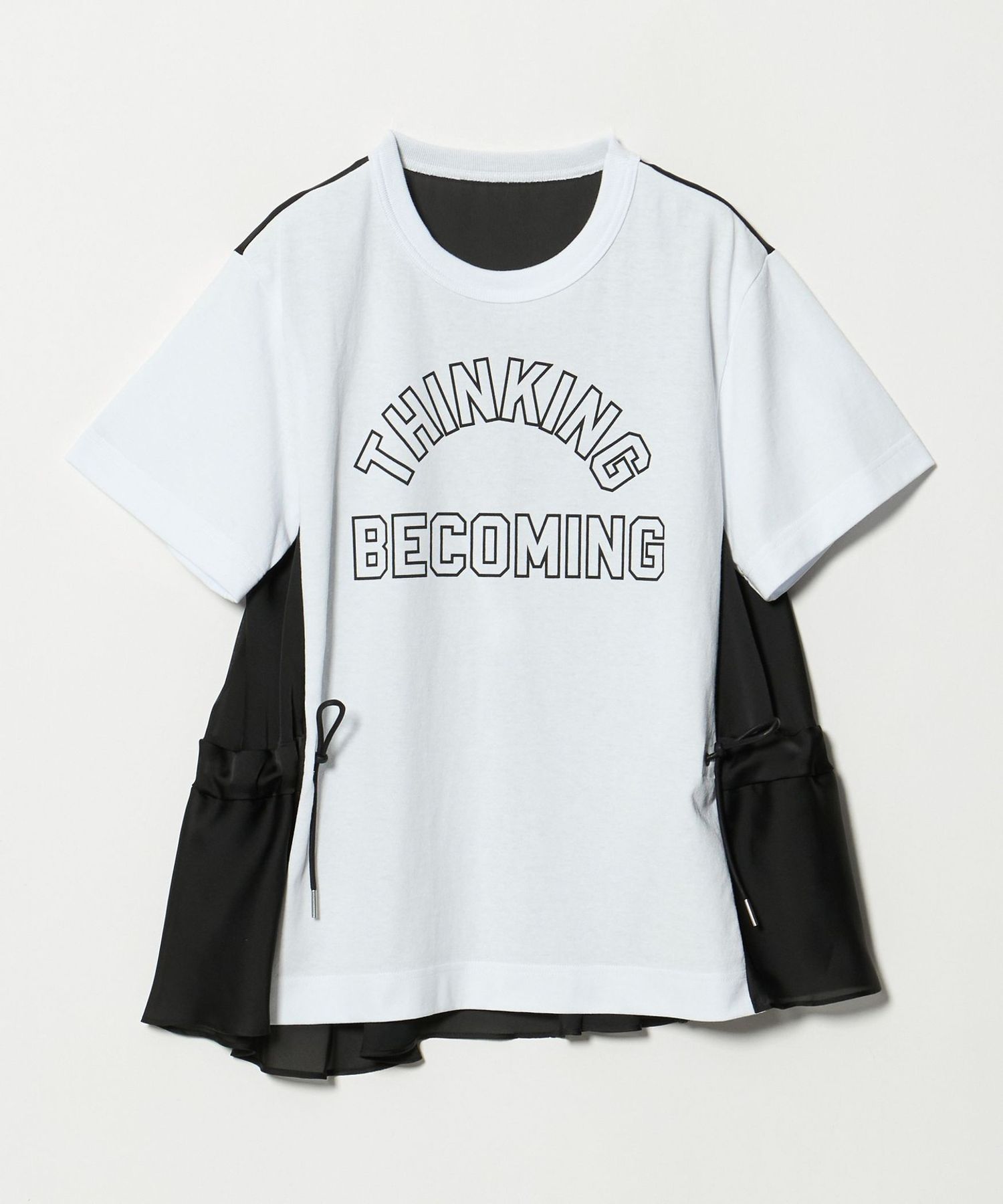 sacai＞プリント ドッキング ドロスト Tシャツ