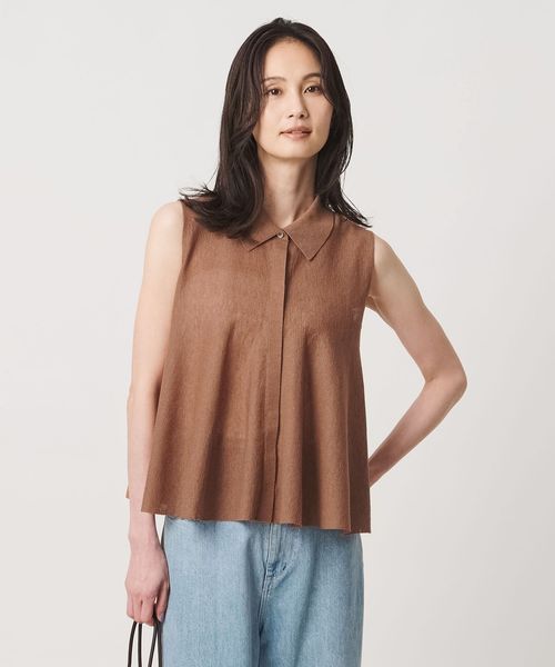 UNITED ARROWS/ペプラム フレア ノースリーブ ニット ‐ウォッシャブル‐/ニット / セーター