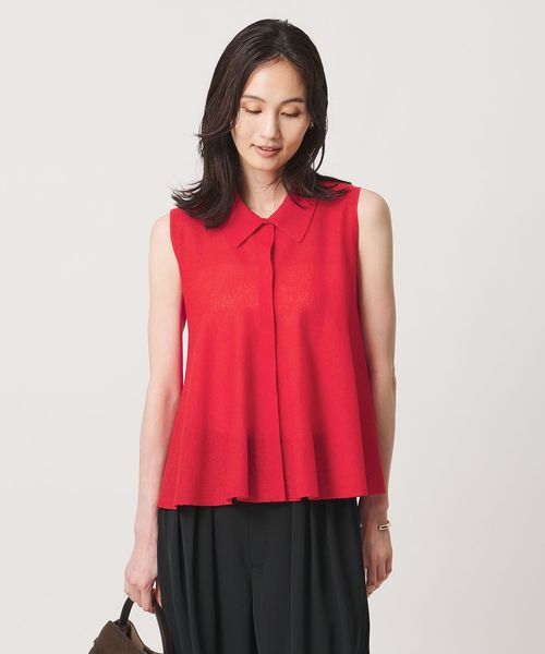 UNITED ARROWS/ペプラム フレア ノースリーブ ニット ‐ウォッシャブル‐/ニット / セーター