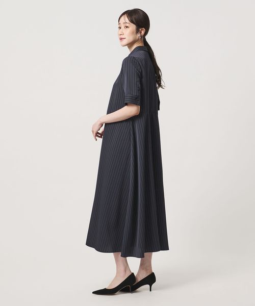 UNITED ARROWS/ピンストライプ レギュラーカラー ワンピース ‐ウォッシャブル‐/ワンピース