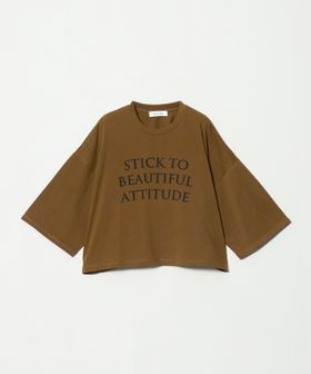 SACRA/＜SACRA＞６分袖 レター Tシャツ/Tシャツ / カットソー
