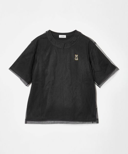 Chika Kisada/＜Chika Kisada＞チュール レイヤー キャット Tシャツ/Tシャツ / カットソー