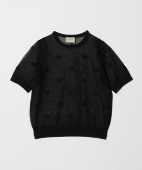 UNITED ARROWS/シアー フラワー ショートスリーブ ニット ‐ウォッシャブル‐/ニット / セーター