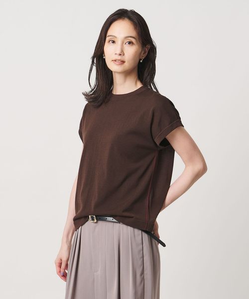 UNITED ARROWS/ミニハイネック フレンチスリーブ ニット リンキング ―ウォッシャブル―/ニット / セーター