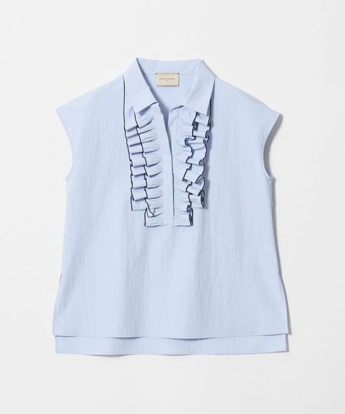 UNITED ARROWS/メロー フリル スキッパー フレンチスリーブ シャツ ‐防シワ 吸水速乾 UVカット 遮熱性 接触冷感‐/シャツ / ブラウス