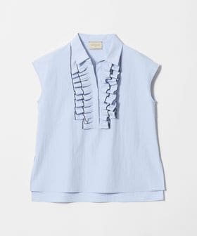 UNITED ARROWS/メロー フリル スキッパー フレンチスリーブ シャツ ‐防シワ 吸水速乾 UVカット 遮熱性 接触冷感‐/シャツ / ブラウス