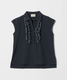 UNITED ARROWS/メロー フリル スキッパー フレンチスリーブ シャツ ‐防シワ 吸水速乾 UVカット 遮熱性 接触冷感‐/シャツ / ブラウス