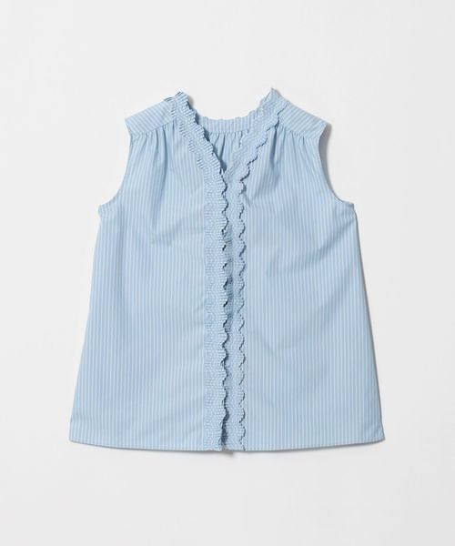 UNITED ARROWS/2WAY タックフリル ストライプ ノースリーブ ブラウス/シャツ / ブラウス