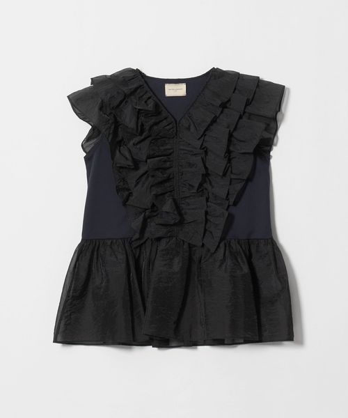 UNITED ARROWS/レディー フリル チュール カットソー ‐ウォッシャブル‐/Tシャツ / カットソー