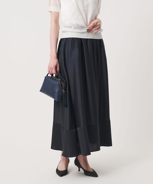 UNITED ARROWS/シルキー ギャザー スカート ‐ウォッシャブル‐/ミモレ / ロング