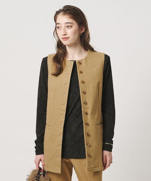UNITED ARROWS/デニム ベスト BEIGE ‐ストレッチ ウォッシャブル‐/ベスト