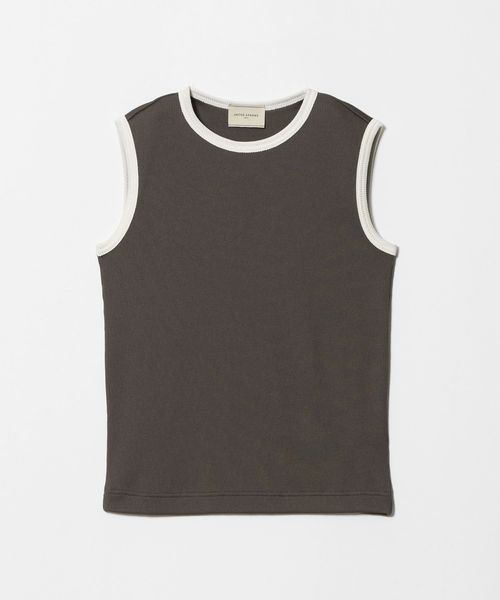 UNITED ARROWS/リブ バイカラーパイピング ノースリーブ Tシャツ/Tシャツ / カットソー