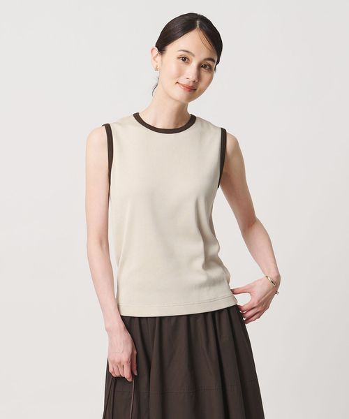 UNITED ARROWS/リブ バイカラーパイピング ノースリーブ Tシャツ/Tシャツ / カットソー
