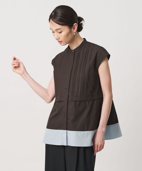 UNITED ARROWS/シルキー ピンタック フレンチスリーブ ブラウス ‐ウォッシャブル‐/シャツ / ブラウス