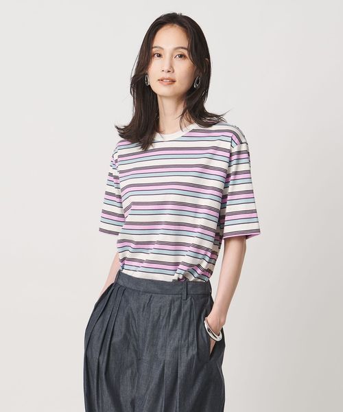UNITED ARROWS/マルチボーダー ハーフスリーブ Tシャツ/Tシャツ / カットソー
