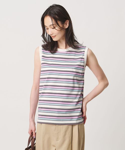 UNITED ARROWS/マルチボーダー ノースリーブ Tシャツ/タンクトップ / キャミソール