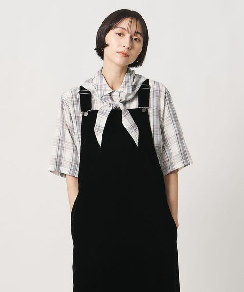 UNITED ARROWS/チェック スカーフ 5分袖 シャツ/シャツ / ブラウス