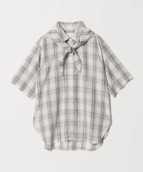 UNITED ARROWS/チェック スカーフ 5分袖 シャツ/シャツ / ブラウス