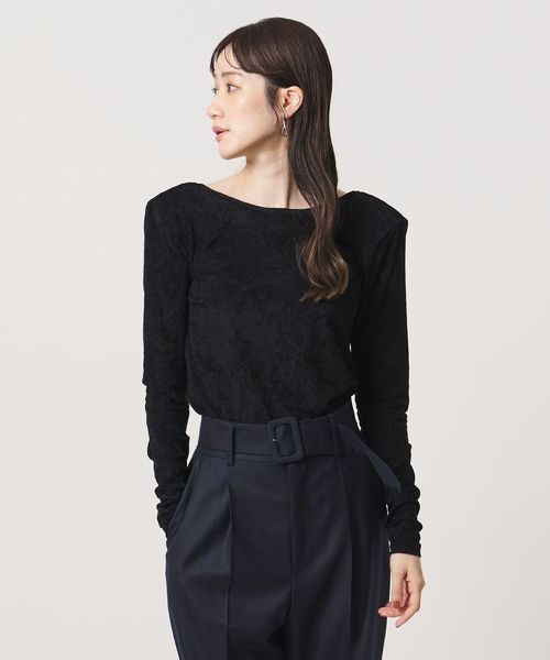 UNITED ARROWS/ベロア バック オープン Tシャツ/Tシャツ / カットソー