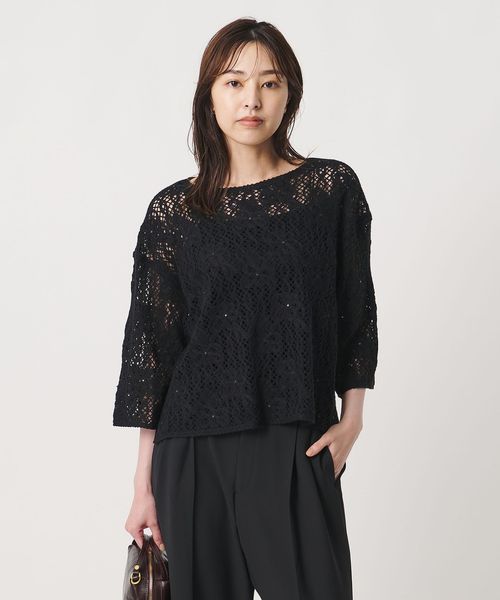 UNITED ARROWS/スパンコール エンブロイダリー プルオーバー ニット ‐ウォッシャブル‐/ニット / セーター